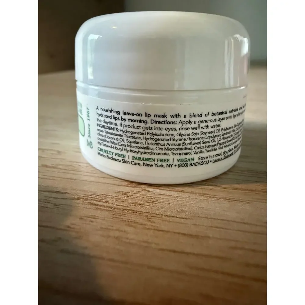 $14 Mario Badescu Lip Mask Acai Vanilla 0.5 oz Hydrating Overnight Treatment